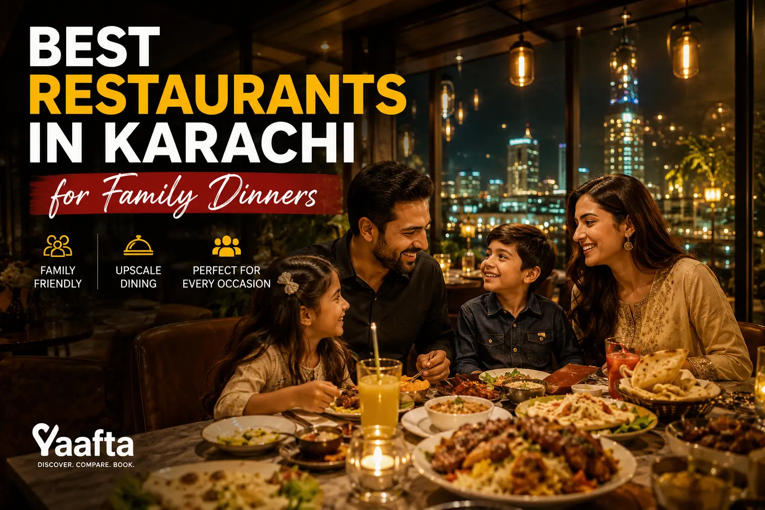 Family dining at one of the best restaurants in Karachi with premium ambience and delicious food.