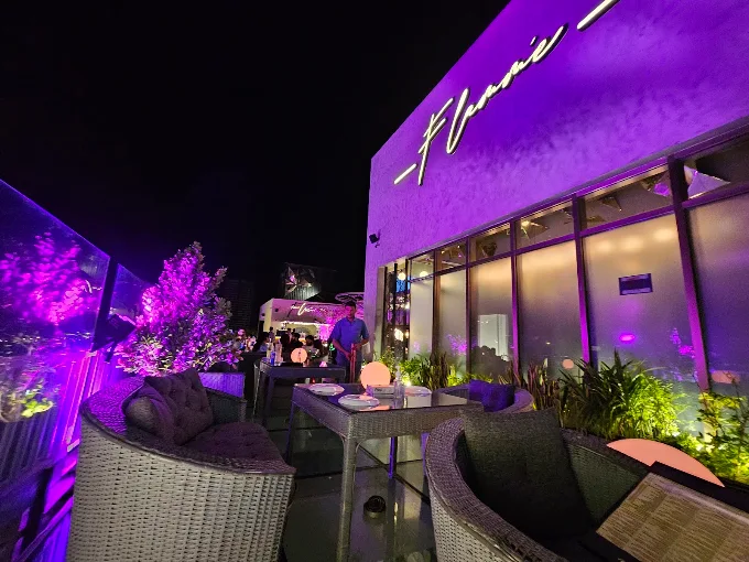 Flamme rooftop cafe Karachi dining area